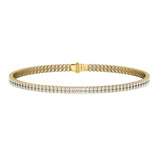 18k yellow gold double diamond invisible tennis bracelet Tiny Gods