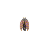 18k yellow open wing gold pink sapphire mini scarab stud earring by Bibi van der Velden Tiny Gods