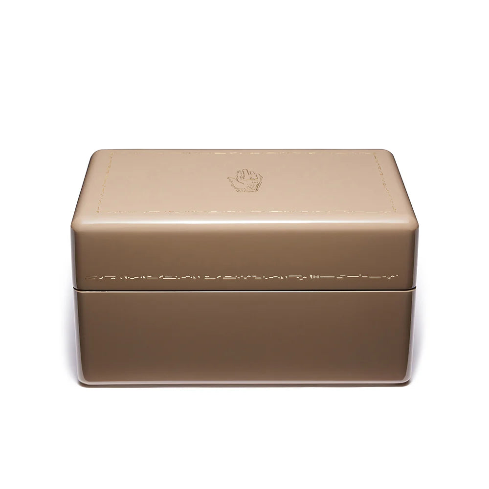 taupe enamel brass mini trunk jewelry box by trove tiny gods 