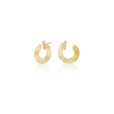 18k yellow gold mini record crescent earrings by Sorellina Tiny Gods