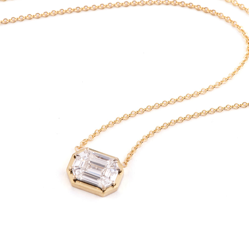 18k yellow gold mosaic diamond pendant on chain by Sylva & Cie Tiny Gods