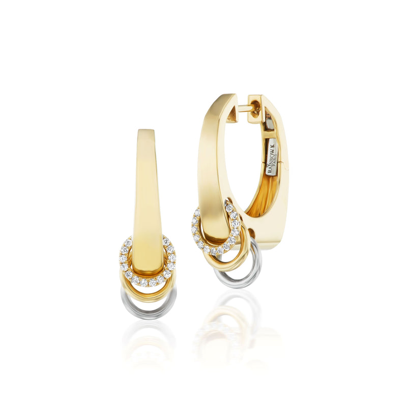 18k yellow gold nano grace piercing earrings with diamonds by Rainbow K Tiny Gods