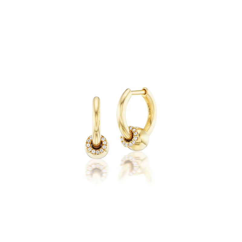 14k yellow gold nano piercing earring with diamond rondelle by Rainbow K Tiny Gods