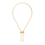 18K yellow gold bar latch pendant Nouvel Heritage gold 18k yellow tiny gods on chain lariat