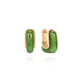 18k yellow gold nephrite jade oblong earrings by Fernando Jorge Tiny Gods