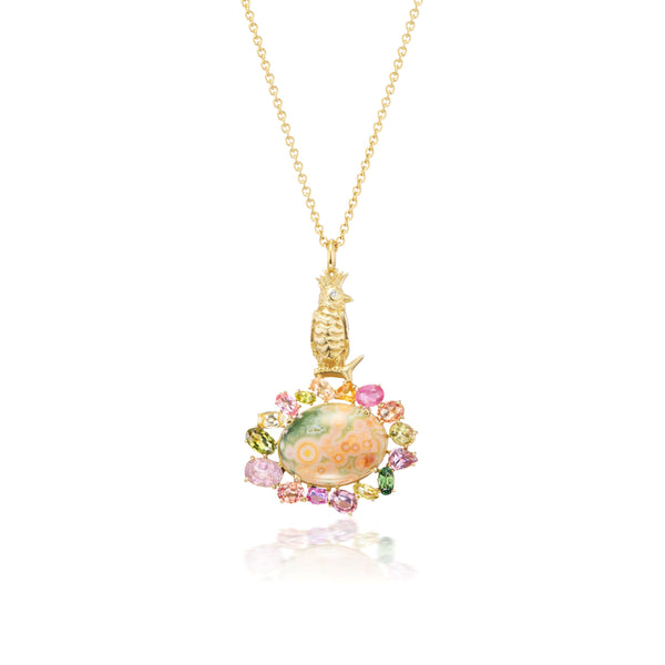 ocean jasper gertrude bell necklace with sapphires by Daniela Villegas Tiny Gods