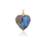 18k yellow gold carved opal heart pendant with diamonds by Sylva  & Cie Tiny Gods