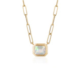 opal emerald cut Manhattan cut bezel yellow gold goshwara 