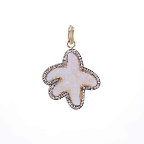 18k yellow gold carved opal starfish by Sylva & Cie Tiny Gods