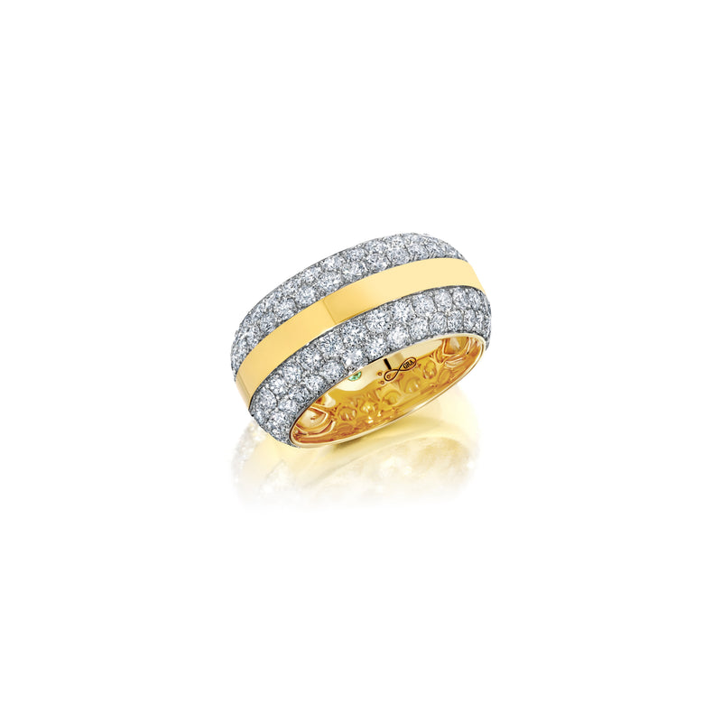18k yellow gold euro diamond band ring by Graziela Tiny Gods