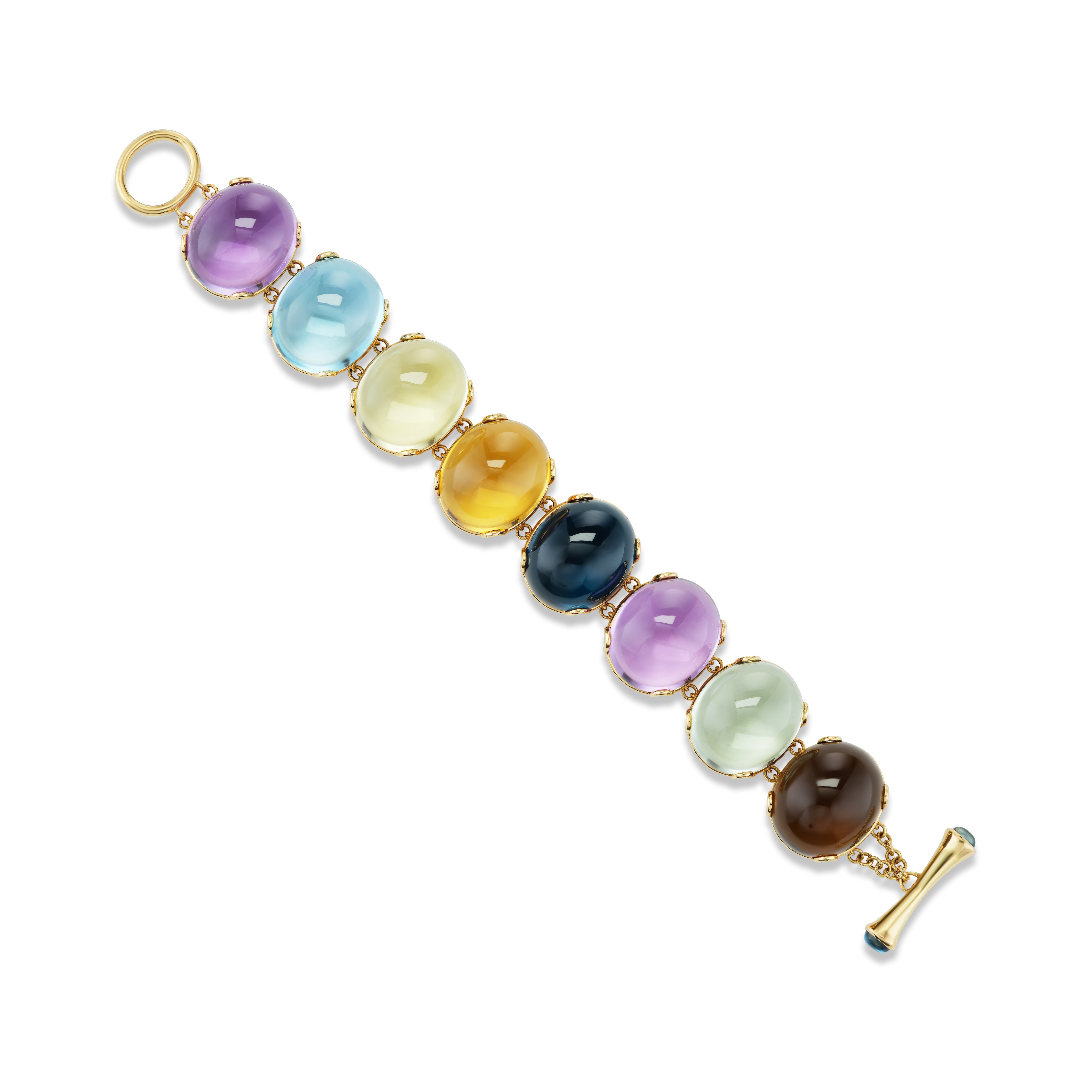 18k yellow gold multi oval cabochon bracelet by Goshwara Tiny Gods