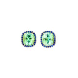 Purple Sugilite Drop Earrings with Detachable Paraiba Tourmaline Posts