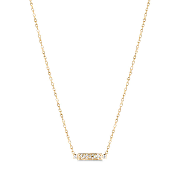 18k yellow gold diamond Parisian stroll mood pendant necklace by Nouvel Heritage Tiny Gods