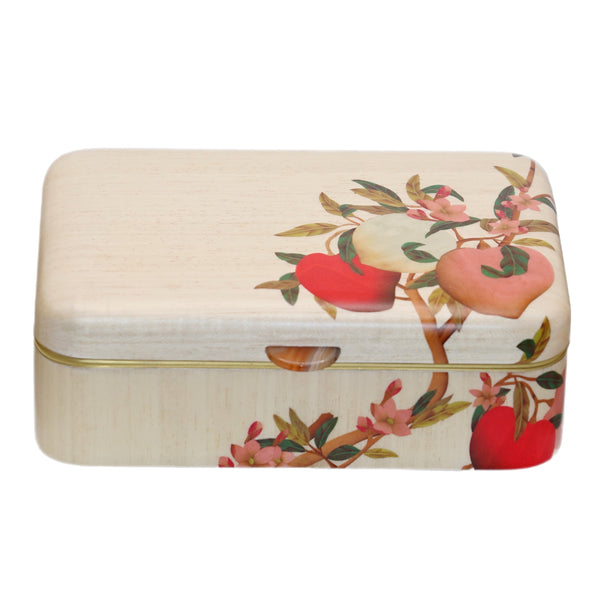 Peach and cream marquetry jewelry box by Silvia Furmanovich Tiny Gods