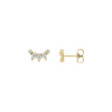 Curved Diamond Bar Earring