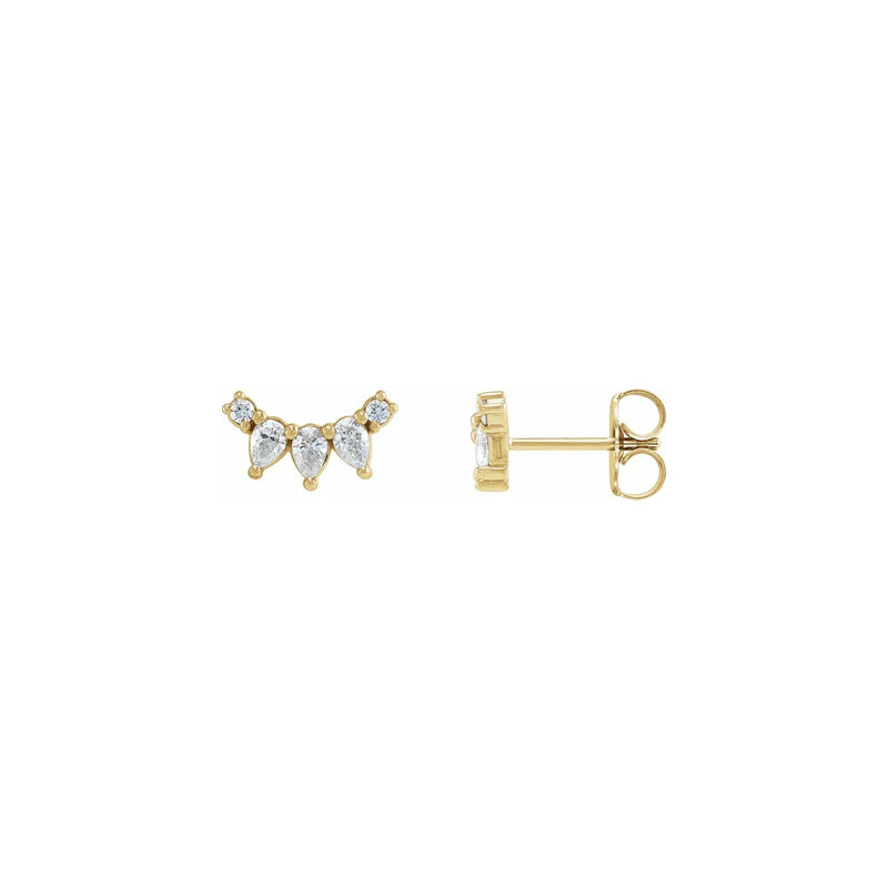 Curved Diamond Bar Earring