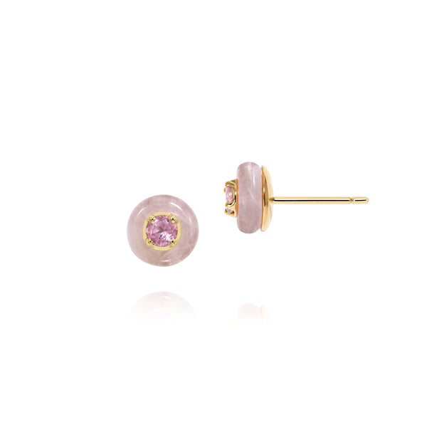 pink opal sapphire chakra stud earrings sauer tiny gods