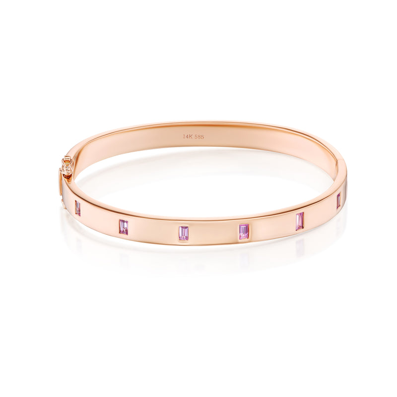 14k rose gold Rose Gold & Pink Sapphire Bangle Bracelet Cartier