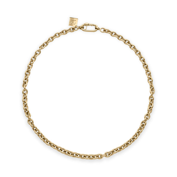 14k yellow gold polished short lee cable link chain necklace by Lauren Rubinski Tiny Gods