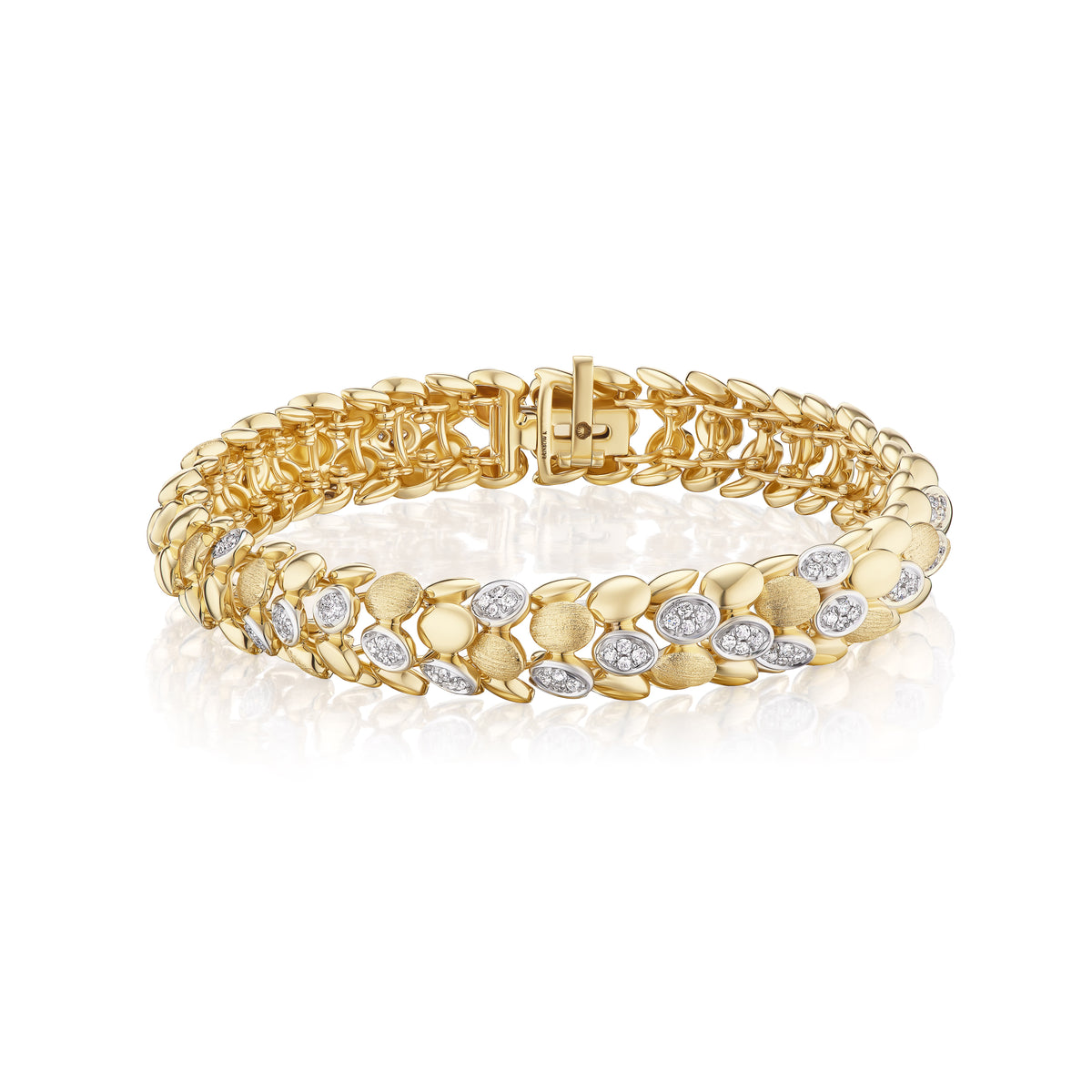 14k yellow gold diamond blossom bracelet by Rainbow K Tiny Gods