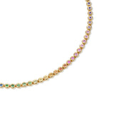 18k yellow gold rainbow sapphire slinkee clip necklace by Boochier Tiny Gods