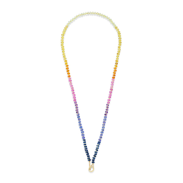 rainbow sorellina beaded necklace with gold clasp diamonds tiny gods