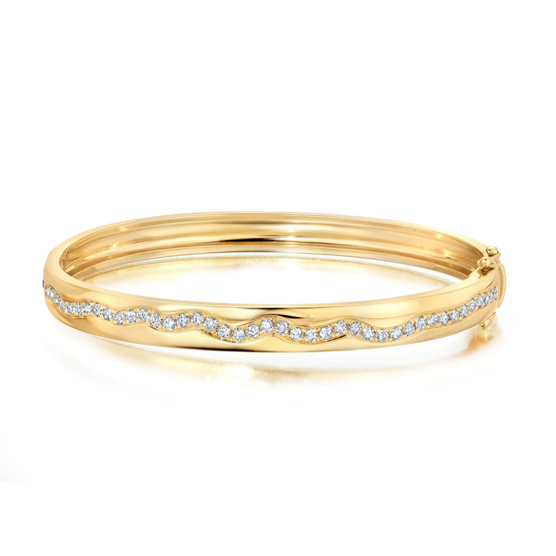 18k yellow gold and diamond rio bangle bracelet by Graziela Tiny Gods