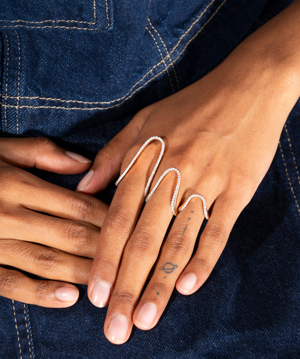 18k rose gold diamond aura ring by Marie Mas Tiny Gods