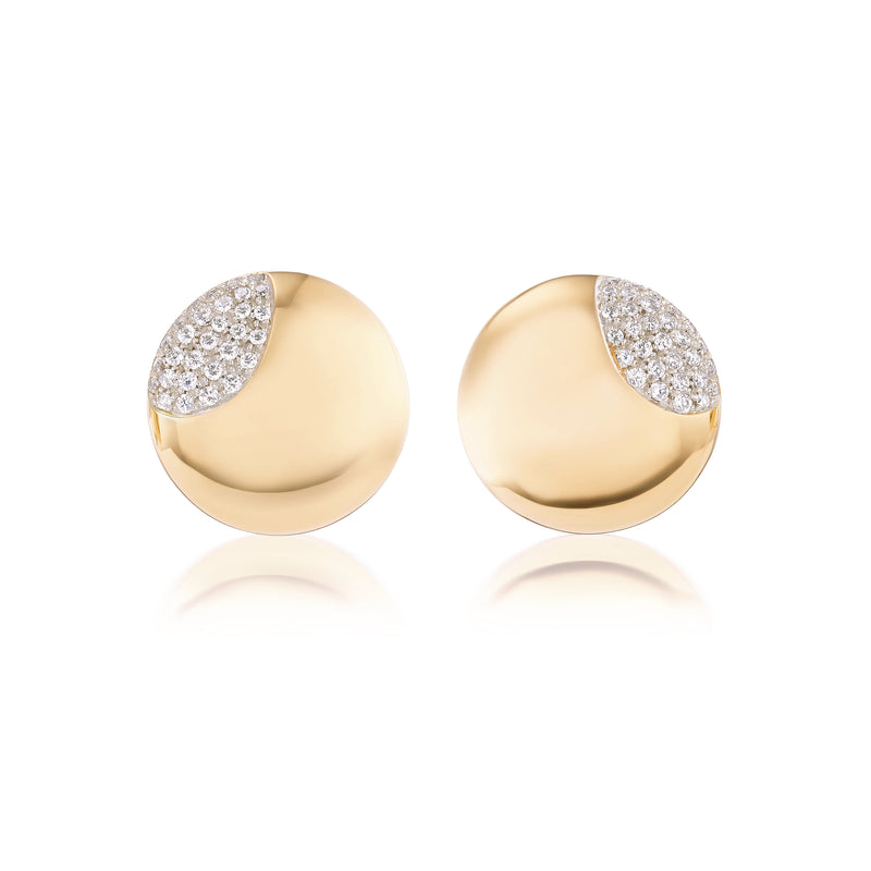 Diamond Button Earrings