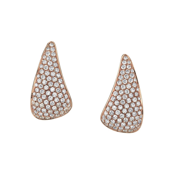18k rose gold diamond claw earrings by Anita Ko Tiny Gods