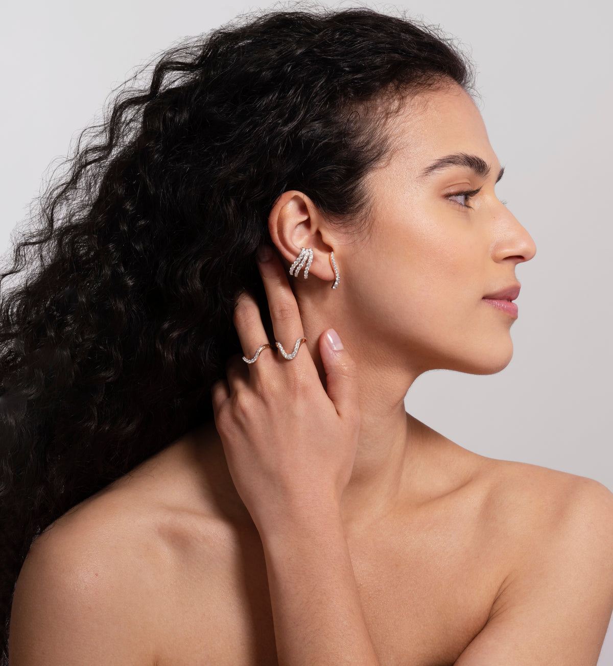 18k rose gold diamond grand aura ring by Marie Mas Tiny Gods