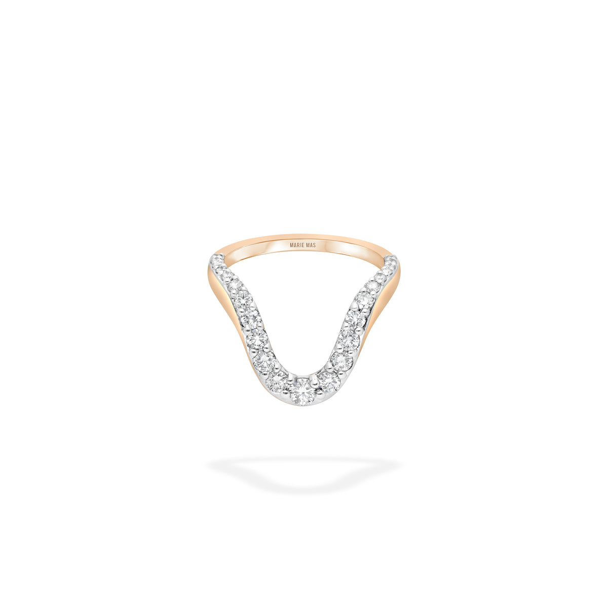 18k rose gold diamond grand aura ring by Marie Mas Tiny Gods