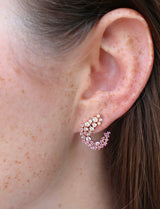 18k rose gold diamond and pink sapphire ombre scatter earrings by Ananya Tiny Gods