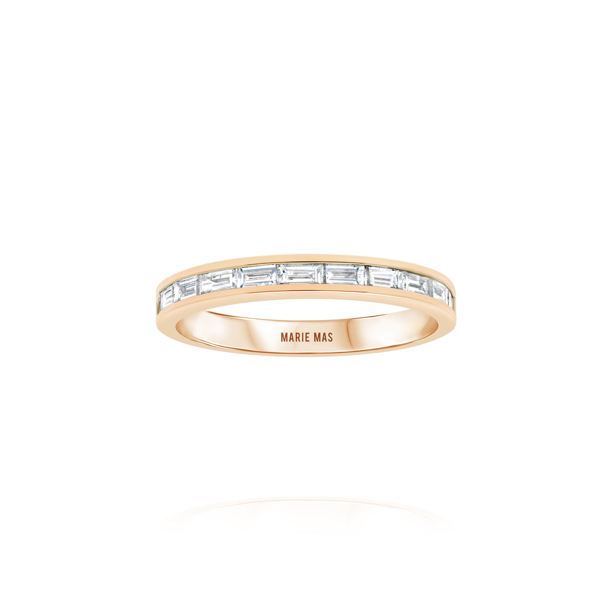 18k rose gold diamond starlight flat stacker ring by Marie Mas Tiny Gods