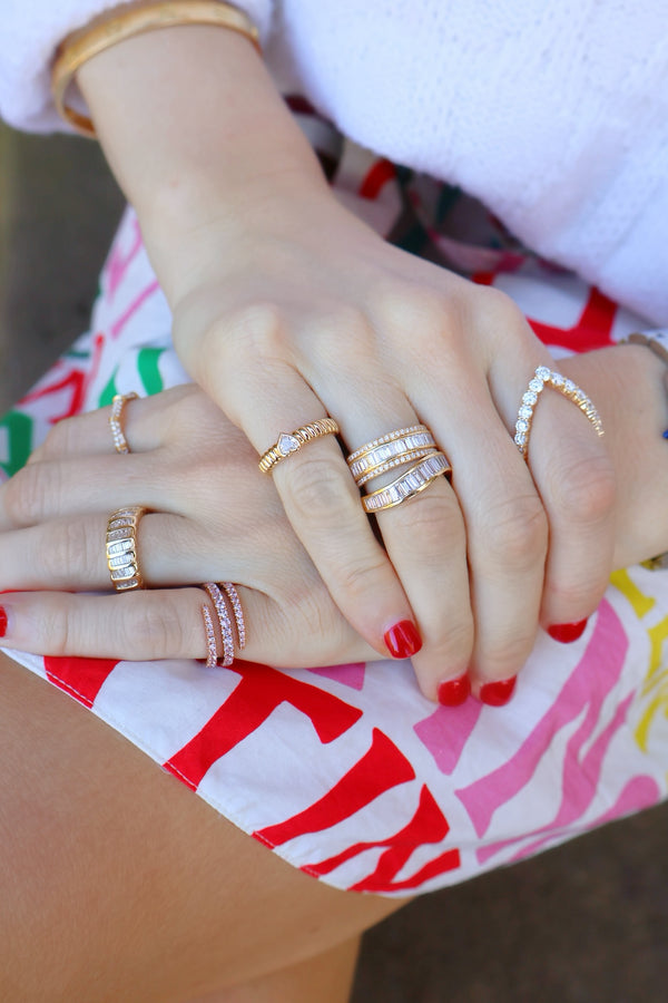 18k rose gold pink sapphire pinky coil ring by Anita Ko Tiny gods