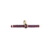 14k yellow gold ruby and black rhodium Albert t bar pendant by Lucy Delius Tiny Gods