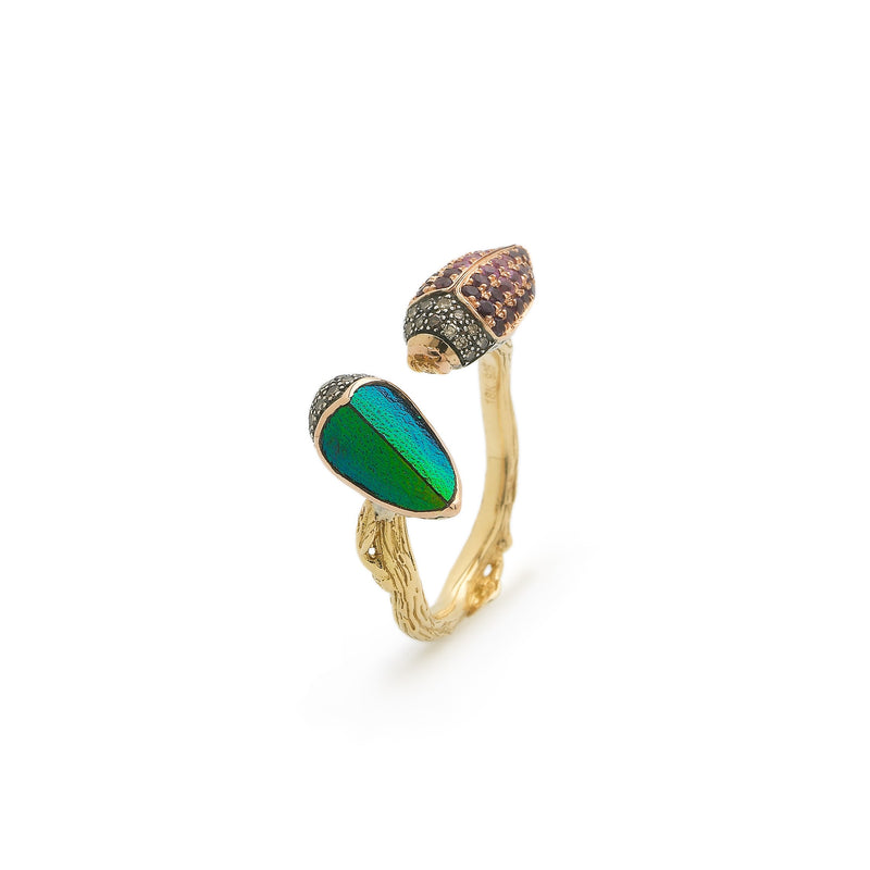 Floaty Scarab Stackable Ring