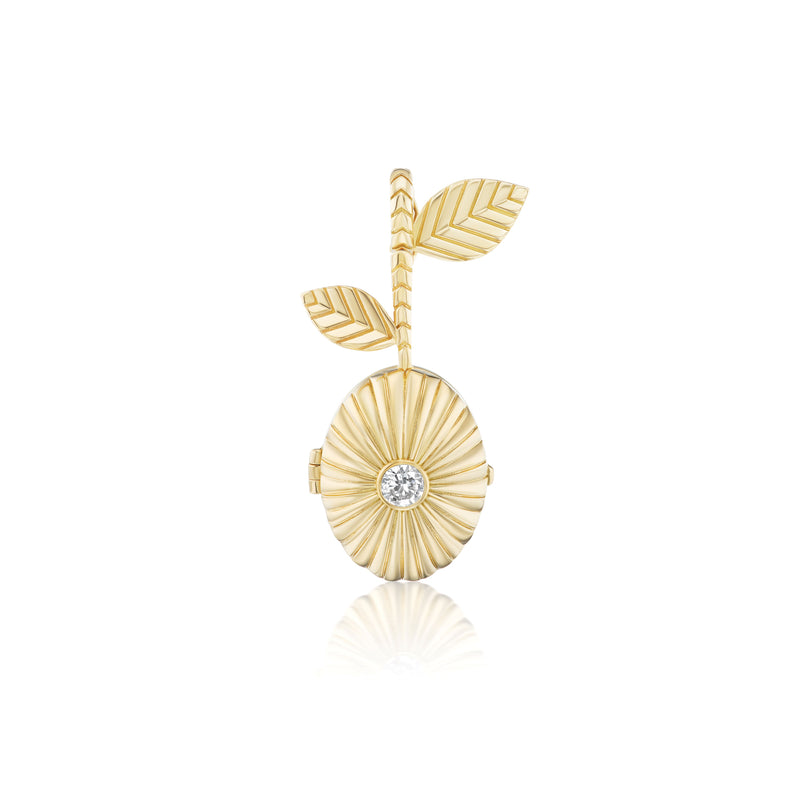 18k yellow gold diamond seed pendant locket by Harwell Godfrey Tiny Gods