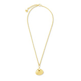 18k yellow gold long shell charm necklace by Cadar Tiny Gods