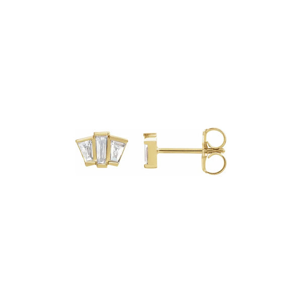 14k yellow gold tapered baguette diamond studs Tiny Gods