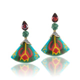silvia furmanovich Garnet & Bamboo Marquetry Fan Earrings tiny gods
