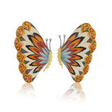 18K yellow gold orange and yellow and blue Sunrise Butterfly Earrings Large with diamonds tiny gods