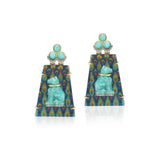 Egypt Marquetry & Ammonite Bastet Earrings by Silvia Furmanovich Marquetry Egypt at Tiny Gods