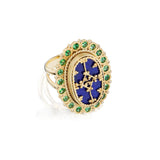 18k yellow gold travorire shield Silk Road ring with lapis by Silvia Furmanovich Tiny Gods