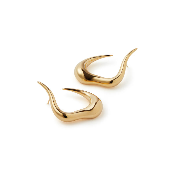 18k yellow gold small bold stream open earring by Fernando Jorge Tiny Gods