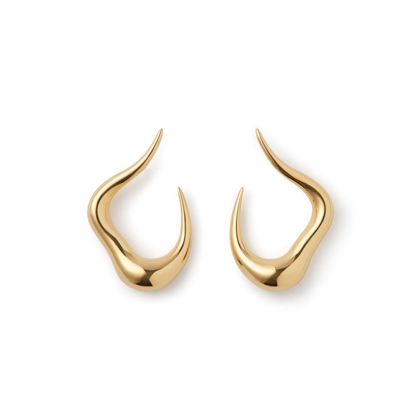 18k yellow gold small bold stream open earring by Fernando Jorge Tiny Gods