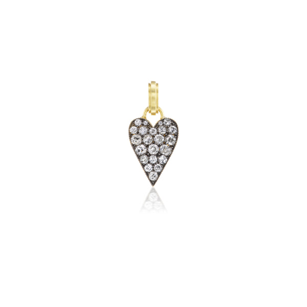 18k yellow gold small diamond heart pendant by Sylva & Cie Tiny Gods