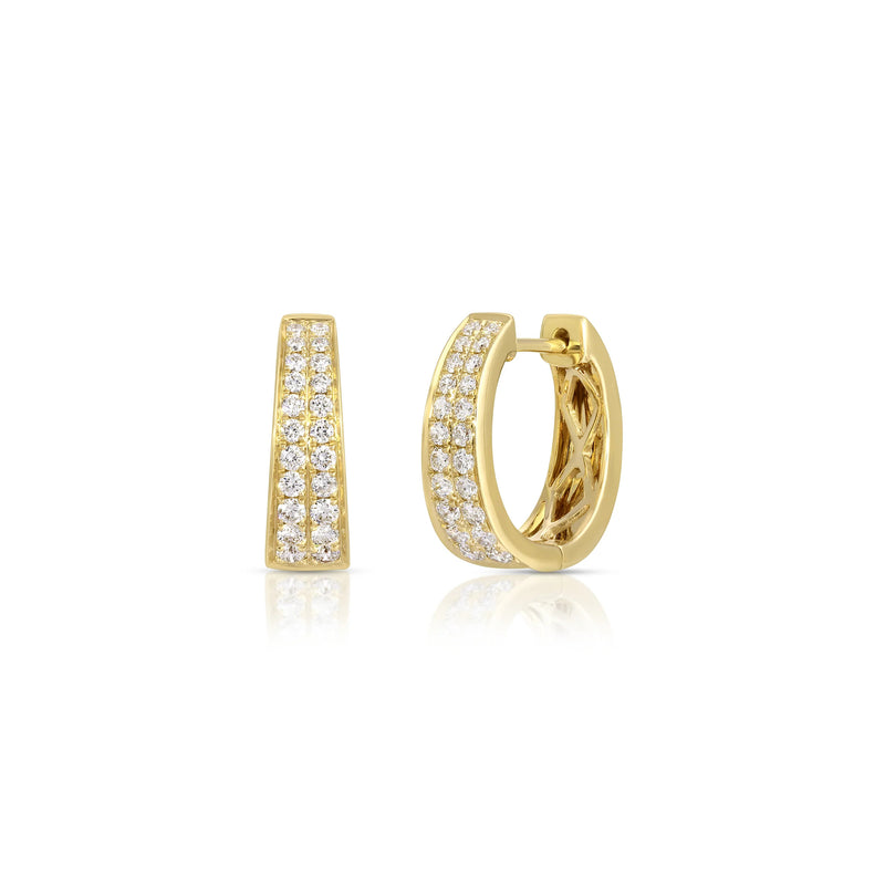 18k yellow gold and diamond Meryl huggie earrings by Anita Ko Tiny Gods