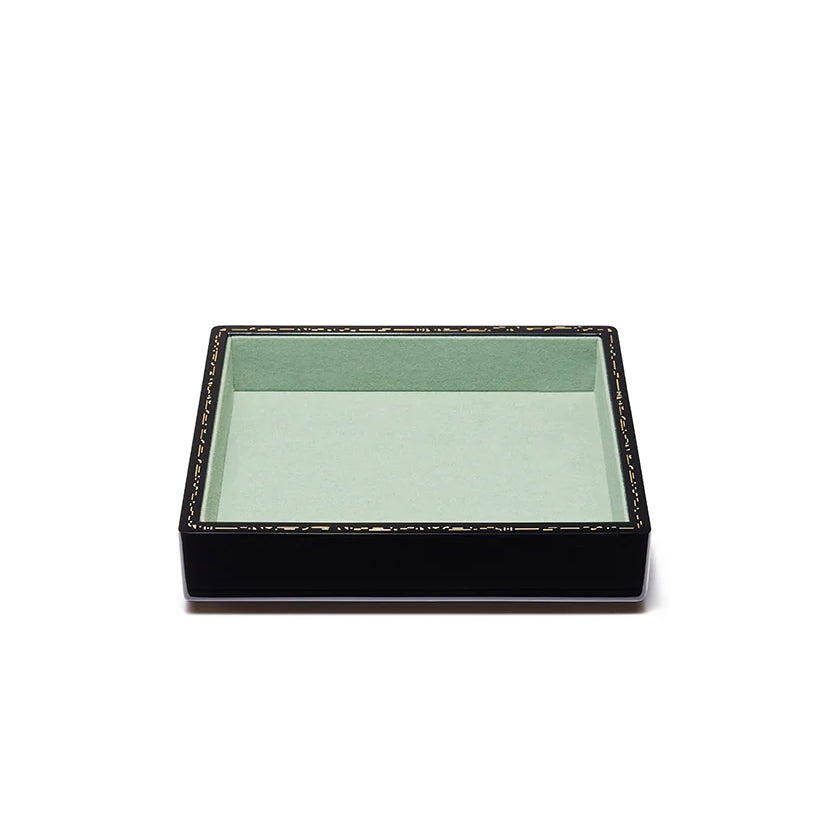 Small catchall jewelry tray jet black and green by Trove Tiny Gods 
