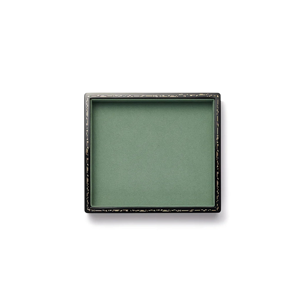 Small catchall jewelry tray jet black and green by Trove Tiny Gods 